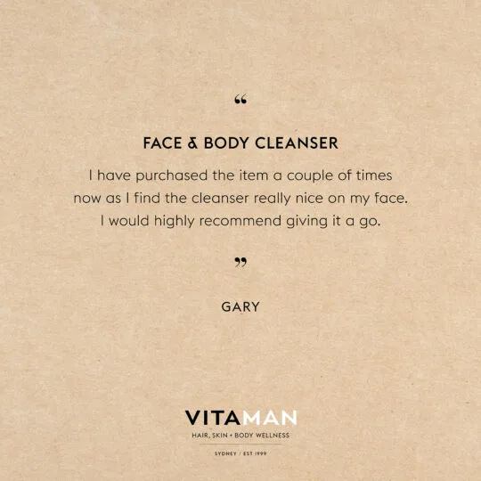 VITAMAN - Organic Face And Body Cleanser For Men 250ml - Image 2