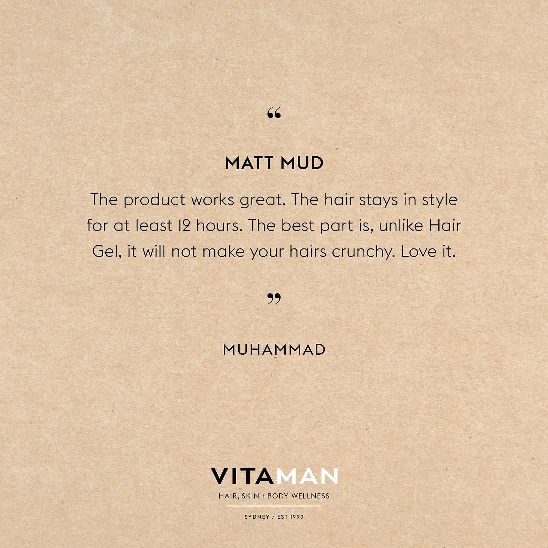 VITAMAN - Organic Matt Mud Hair Clay For Men 100gr - Image 4