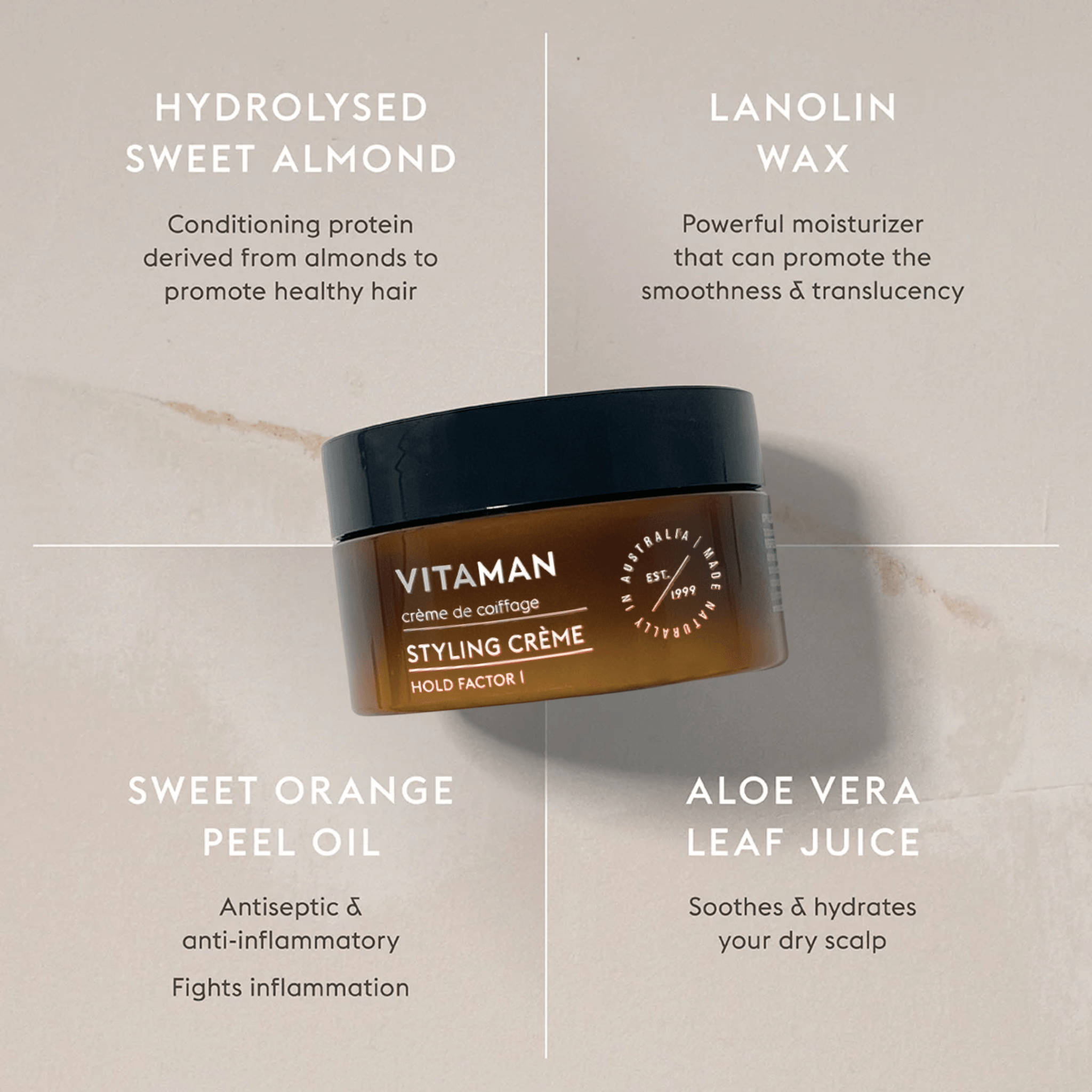 VITAMAN - Organic Hair Styling Cream For Men 100gr - Image 4