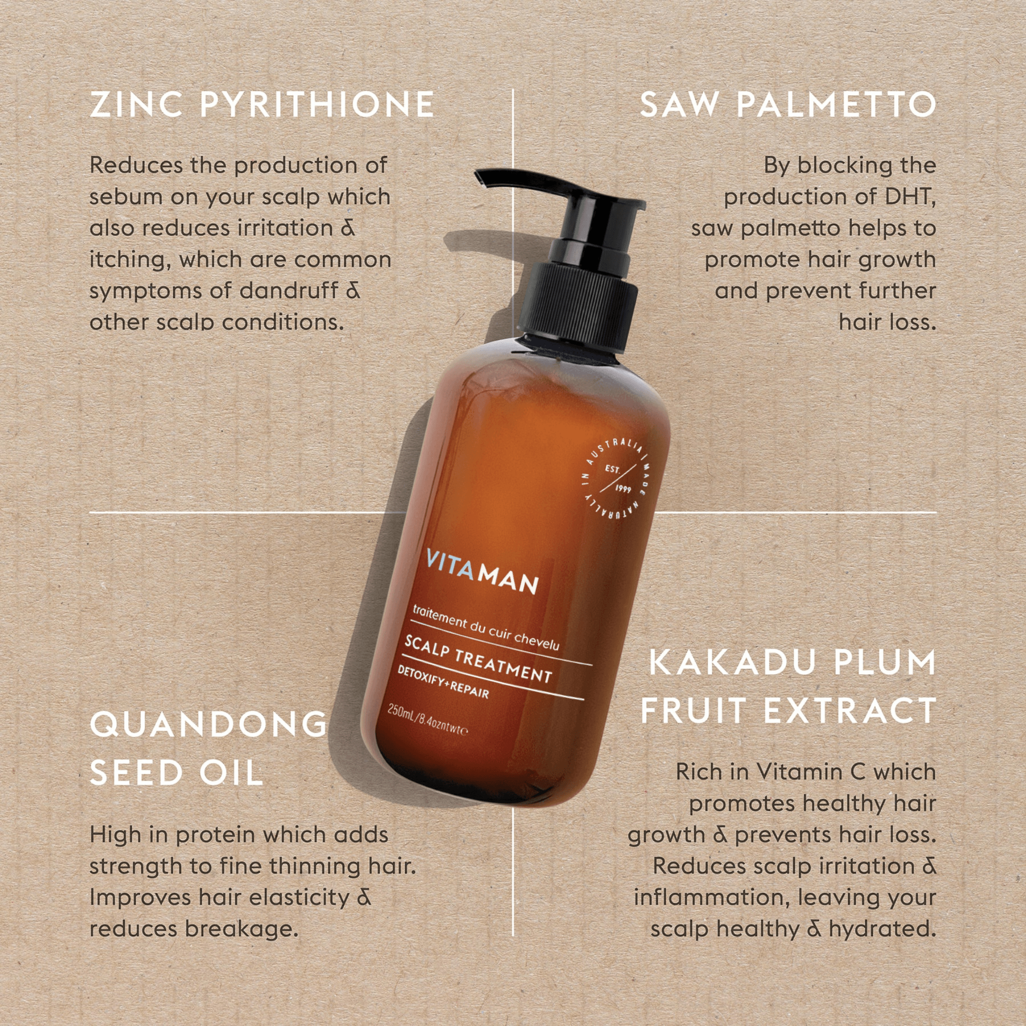 VITAMAN - Organic Scalp Treatment For Men 250ml - Image 5