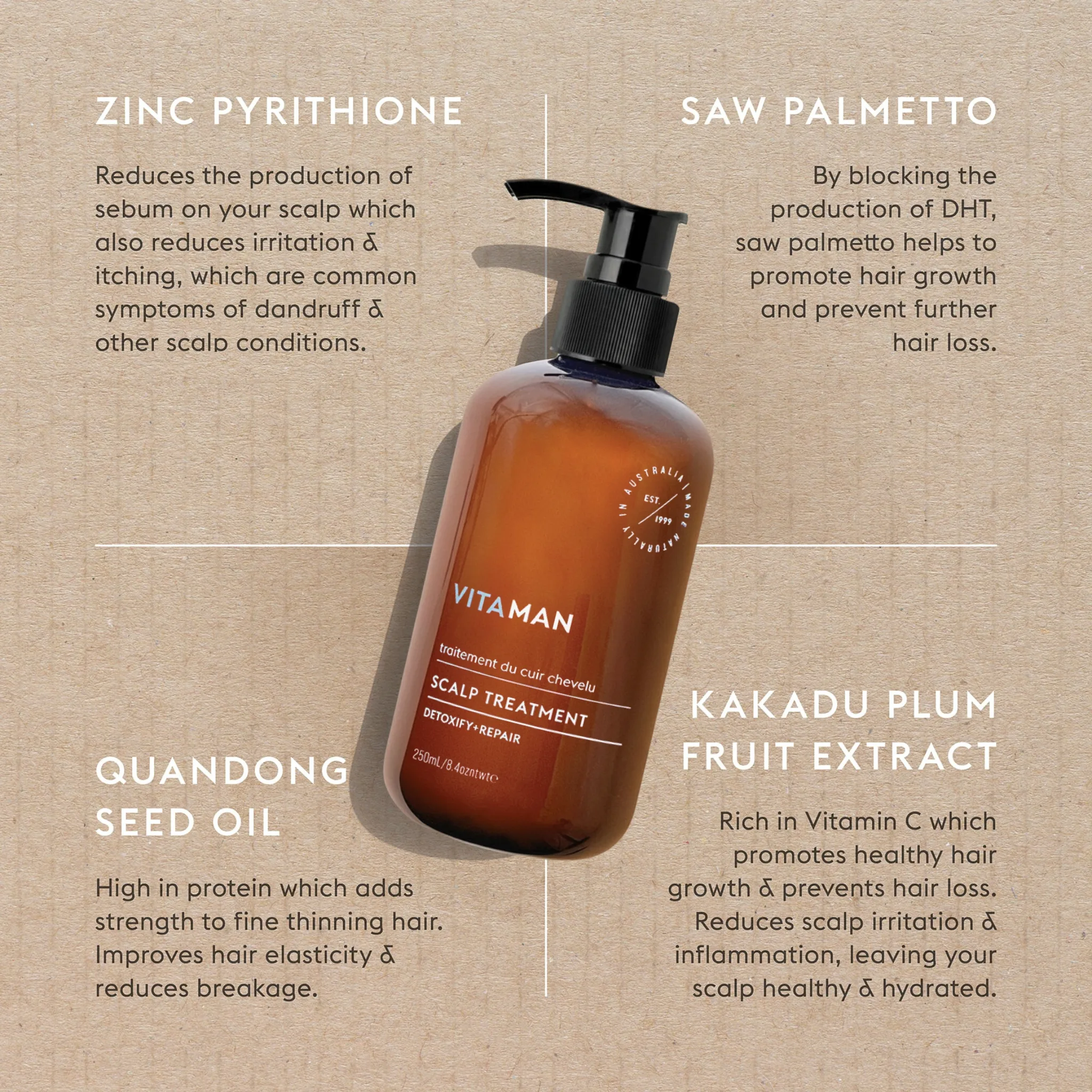 VITAMAN - Organic Scalp Treatment For Men 250ml - Image 5